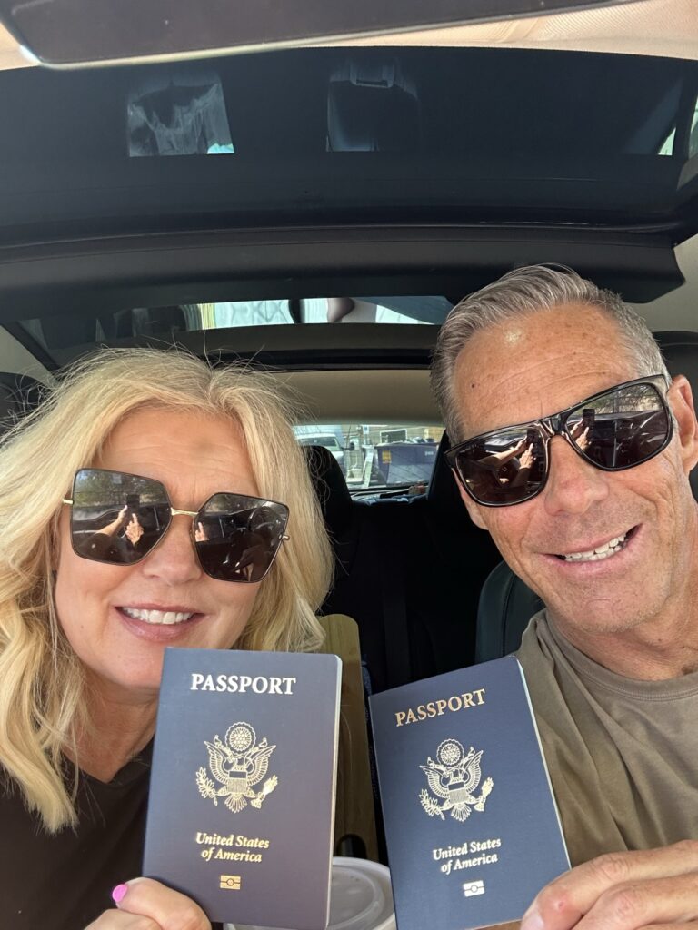 Shayne and Shelly with their new passports