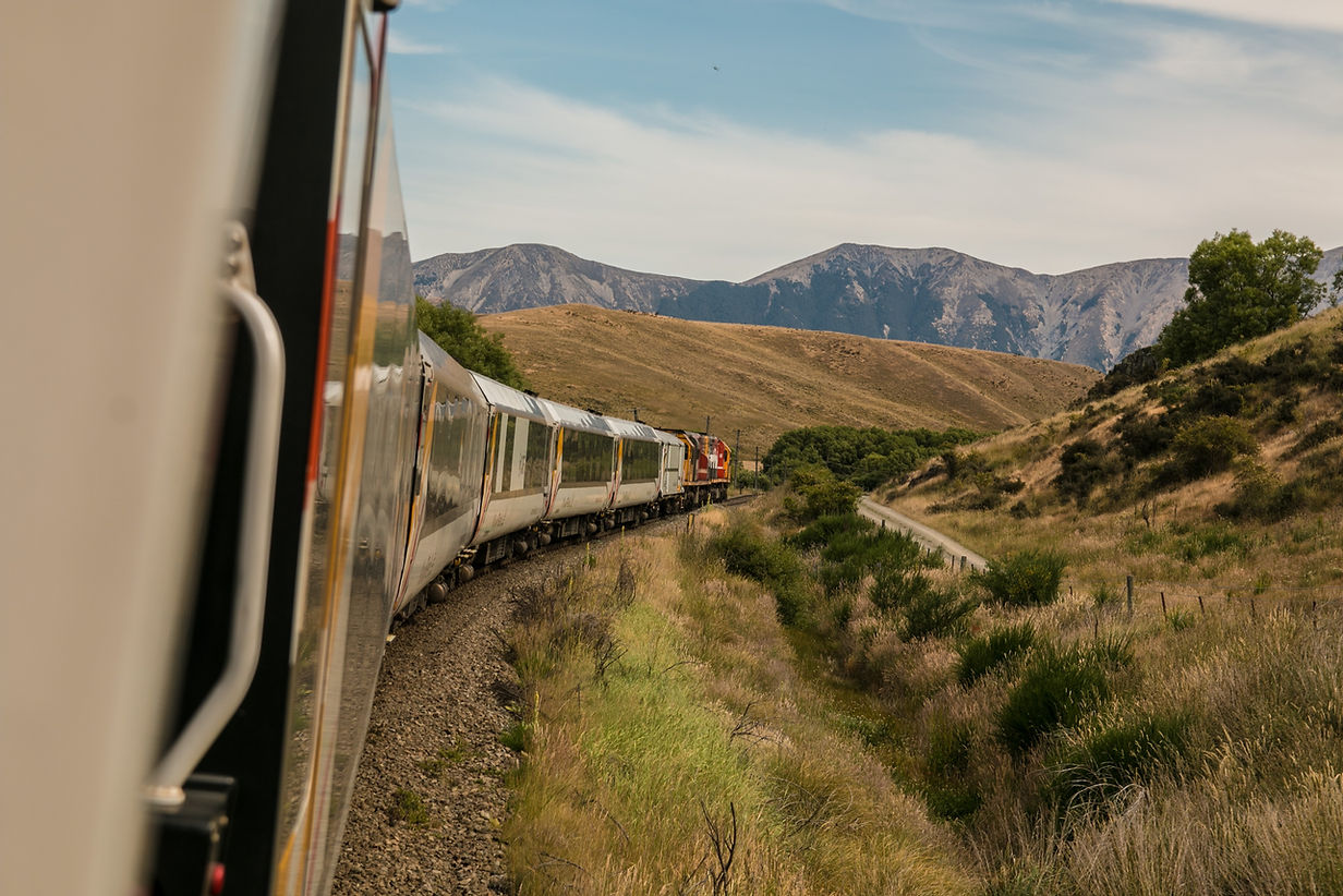 train in mountains