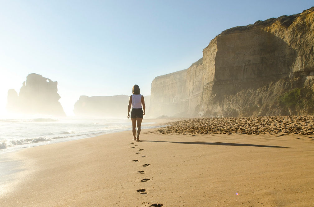 walking on beach