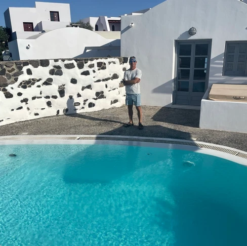 private pool in santorini