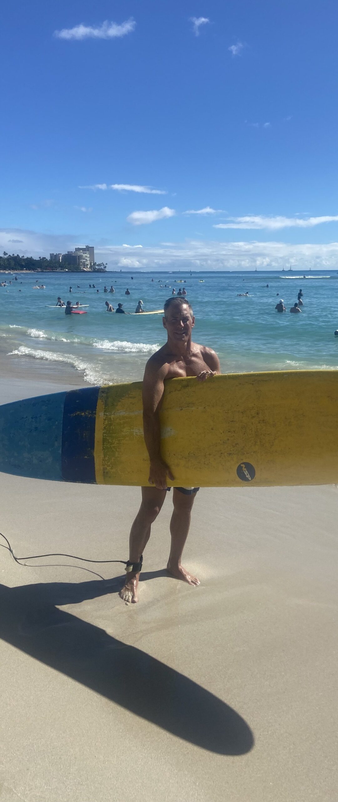 Shayne on the beach in Waikiki