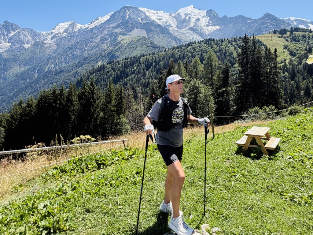 Man. hiking the Tour dy Mont Blanc