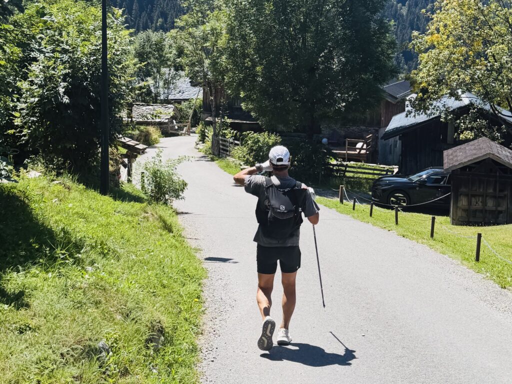 man starting the 100 mile tour du mont blanc